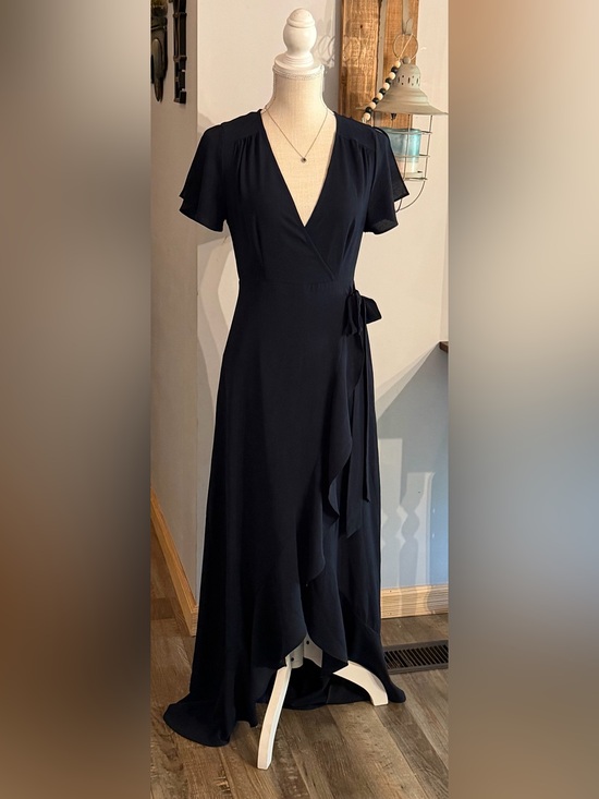 Altar'd State Dresses & Skirts - Altar'd State Navy Blue V-Neck Wrap Midi Dress with Side Tie